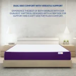 Sleepmax Dual Rest mattress in a modern setting with two contrasting sides: one soft and plush, the other firm and supportive.